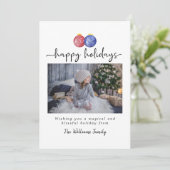 Prettige feestdagen 1 Foto Schattigee Waterverf Or Feestdagenkaart (Staand voorkant)