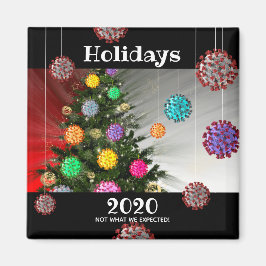 prettige feestdagen 2020 covid molecule boom magneet