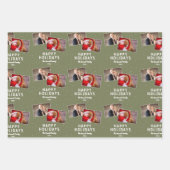 Prettige feestdagen 2 Foto Collage Snowflakes Inpakpapier Vel (Voorkant)