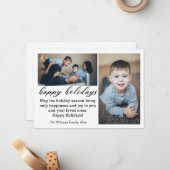 prettige feestdagen 2 foto's collage flat note car notitiekaartje (Voorkant / Achterkant in situ)