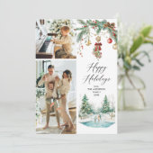 prettige feestdagen 2 Foto's van Winter Scene & Mi Feestdagenkaart (Staand voorkant)