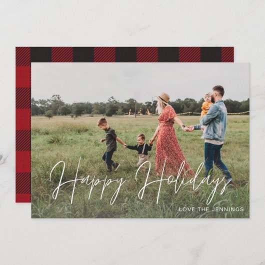 prettige feestdagen 2-kaart voor modern script (Voorkant / Achterkant)