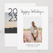 Prettige feestdagen ₩ 2-Photo Couple Feestdagenkaart (Voorkant / Achterkant)