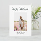 Prettige feestdagen ₩ 2-Photo Couple Feestdagenkaart (Staand voorkant)