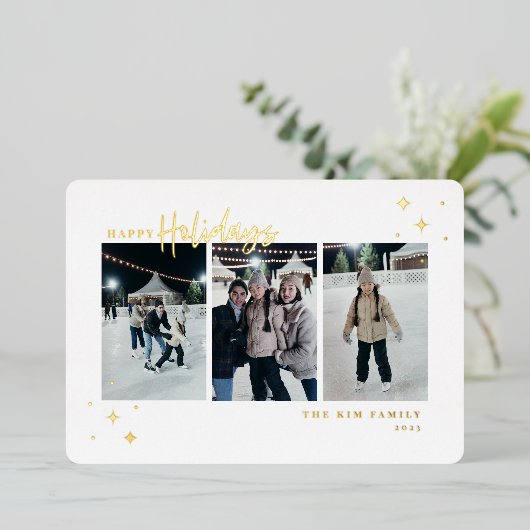 prettige feestdagen 3 foto (Staand Voorkant)