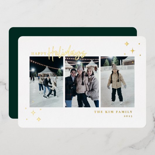 prettige feestdagen 3 foto (Voorkant / Achterkant)