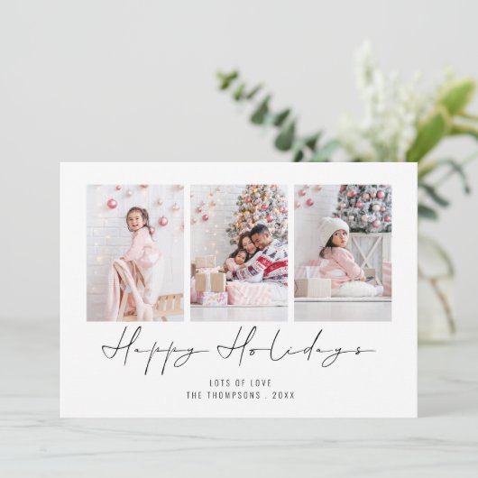 prettige feestdagen 3 Foto 2026 Kalender Kerstmis Feestdagenkaart (Staand voorkant)