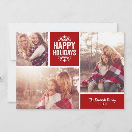 prettige feestdagen 3 Foto collage Feestdagenkaart (Voorkant)