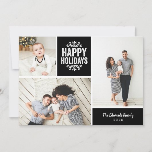prettige feestdagen 3 Foto collage Feestdagenkaart (Voorkant)