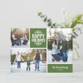 Prettige Feestdagen 3 Foto Collage Feestdagenkaart (Staand voorkant)