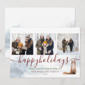 prettige feestdagen 3 Foto-collage voor kerstmis Feestdagenkaart (Voorkant / Achterkant)