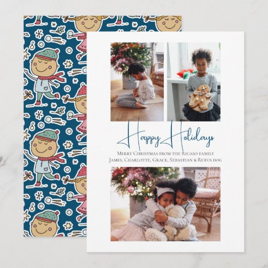 prettige feestdagen 3 Foto Feestdagenkaart (Voorkant / Achterkant)