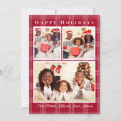 prettige feestdagen 3 foto's collage rode buffalo feestdagenkaart (Voorkant)