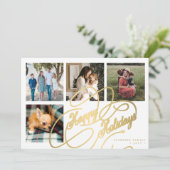 prettige feestdagen 4 elegant script voor fotocoll feestdagenkaart (Staand voorkant)