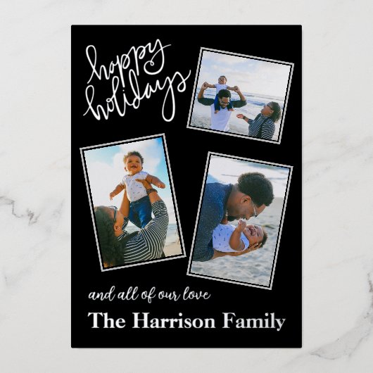 prettige feestdagen 4 Foto Collage Silver (Voorkant)