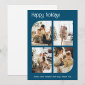 Prettige feestdagen 4 Foto en tekst gepersonalisee Feestdagenkaart (Voorkant / Achterkant)