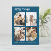 Prettige feestdagen 4 Foto en tekst gepersonalisee Feestdagenkaart (Staand voorkant)