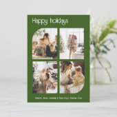 Prettige feestdagen 4 Foto en tekst gepersonalisee Feestdagenkaart (Staand voorkant)