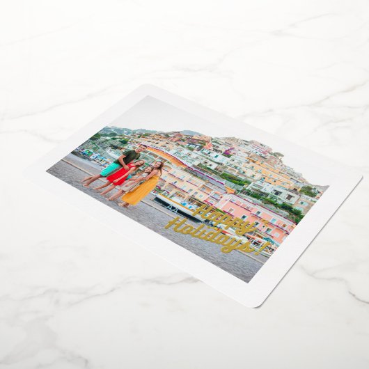 Prettige feestdagen 4 Foto Familie Vakantie Goud (Gedraaid)