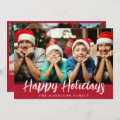 prettige feestdagen 4-fotoscript feestdagenkaart (Voorkant / Achterkant)