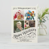  Prettige feestdagen 4-Photo Flat Card Feestdagenkaart (Staand voorkant)