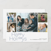 prettige feestdagen 5 fotocollage modern feestdagenkaart (Voorkant / Achterkant)