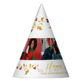 Prettige feestdagen 5 foto's Holly en bessen wit Feesthoedjes (Links)