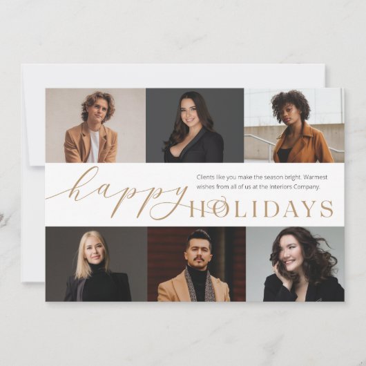 prettige feestdagen 6 Foto Business Holiday Card Feestdagenkaart (Voorkant)