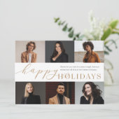 prettige feestdagen 6 Foto Business Holiday Card Feestdagenkaart (Staand voorkant)