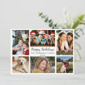 Prettige feestdagen 6 Foto Collage Kerstmis Feestdagenkaart (Staand voorkant)