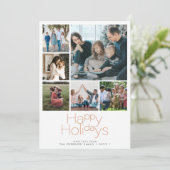 prettige feestdagen 6 fotocollage modern feestdagenkaart (Staand voorkant)