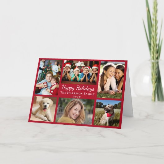 Prettige feestdagen 6 Fotocollage Rode Kerst (Voorkant)