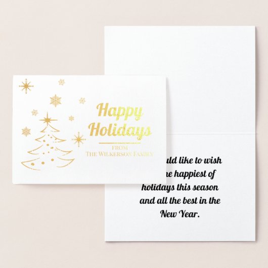 Prettige feestdagen Aangepast met Boom en Sneeuwvl Folie Kaarten (Display)