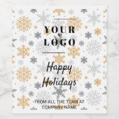 prettige feestdagen Aangepast mijn Logo Snowflake Wijn Etiket (Enkel label)