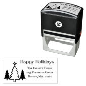 Prettige feestdagen Aangepast modern adres Zelfinktende Stempel (In situ)