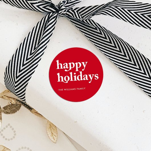 Prettige feestdagen Aangepast rood Ronde Sticker