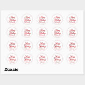 Prettige feestdagen ₩ aangepast script Santa's Rei Ronde Sticker (Vel)