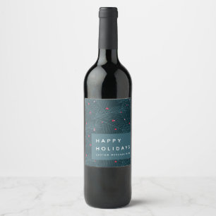 Prettige feestdagen Aangepast - Spruce Berries Mod Wijn Etiket