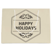 prettige feestdagen Aangepaste achtergrond Large Cadeautasje (Voorkant)