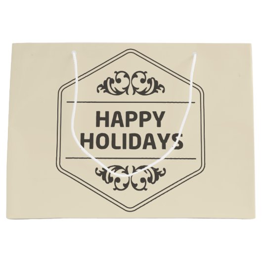 prettige feestdagen Aangepaste achtergrond Large Cadeautasje (Voorkant)