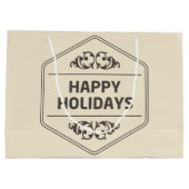 prettige feestdagen Aangepaste achtergrond Large Cadeautasje (Achterkant)