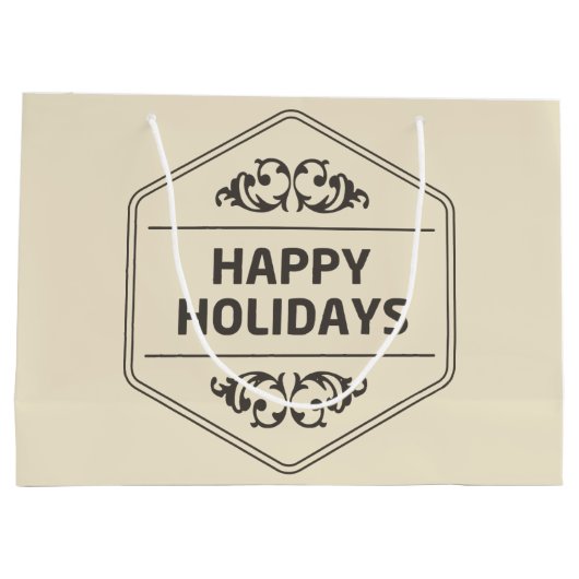 prettige feestdagen Aangepaste achtergrond Large Cadeautasje (Achterkant)