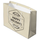 prettige feestdagen Aangepaste achtergrond Large Cadeautasje (Achterkant Gekanteld)