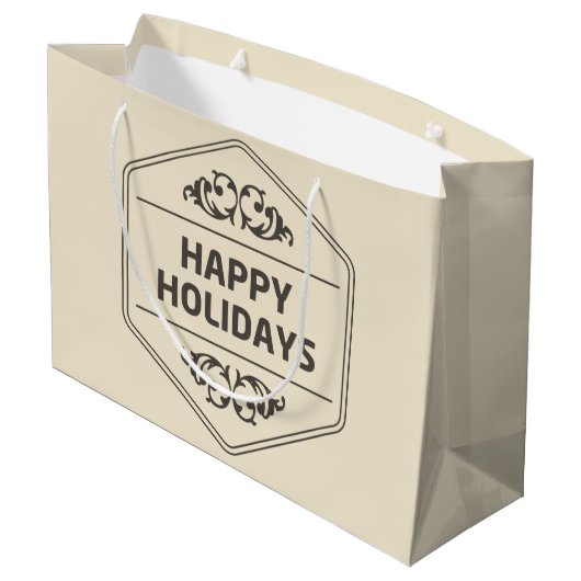 prettige feestdagen Aangepaste achtergrond Large Cadeautasje (Achterkant Gekanteld)
