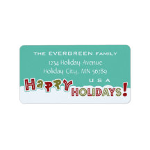 Prettige feestdagen aangepaste adresetiketten