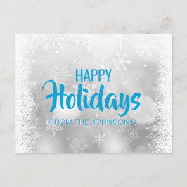 Prettige feestdagen Aangepaste blauwe zilveren sne