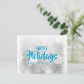 Prettige feestdagen Aangepaste blauwe zilveren sne (Staand voorkant)