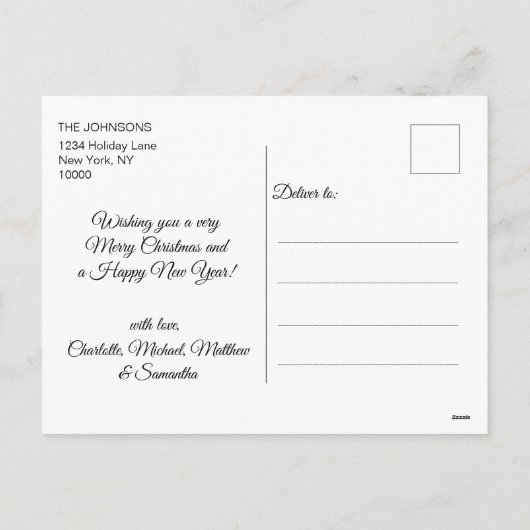 Prettige feestdagen Aangepaste blauwe zilveren sne (Achterkant)