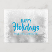 Prettige feestdagen Aangepaste blauwe zilveren sne (Voorkant)