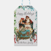 Prettige feestdagen Aangepaste Chic Ephemera Cadeaulabel (Voorkant)